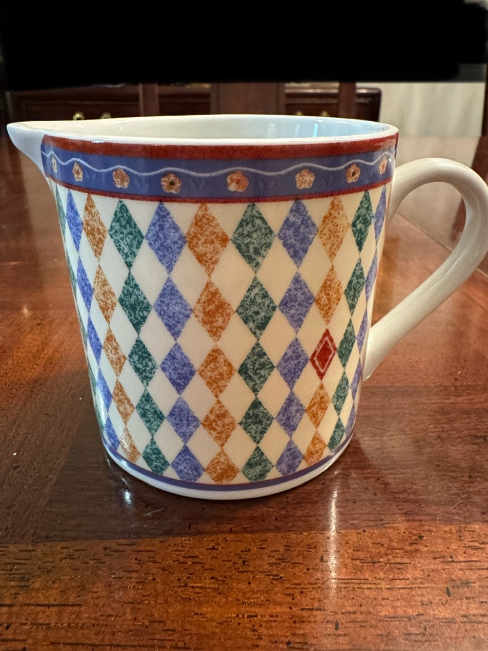 Studio Nova Medieval Diamond Pattern Ceramic Creamer Pitcher Home Dining